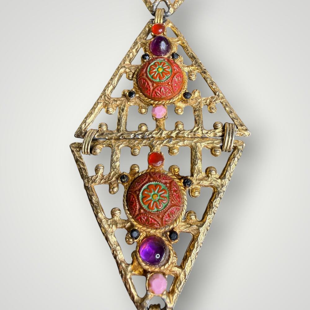 Vintage JULIANA D&E MOROCCAN MATRIX NECKLACE 20 inch - Picture 5 of 16